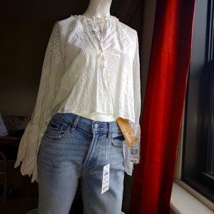 Zara xs flared sleeve blouse